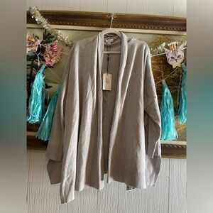 Halston Heritage Light Gray Drape Cardigan. BNWT. Size XL.